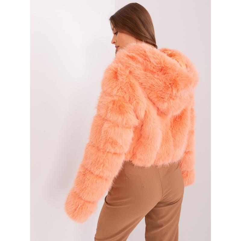 Dámská bunda z organické kožešiny ANALISA broskvová