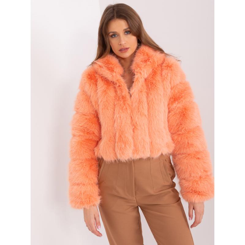 Dámská bunda z organické kožešiny ANALISA broskvová