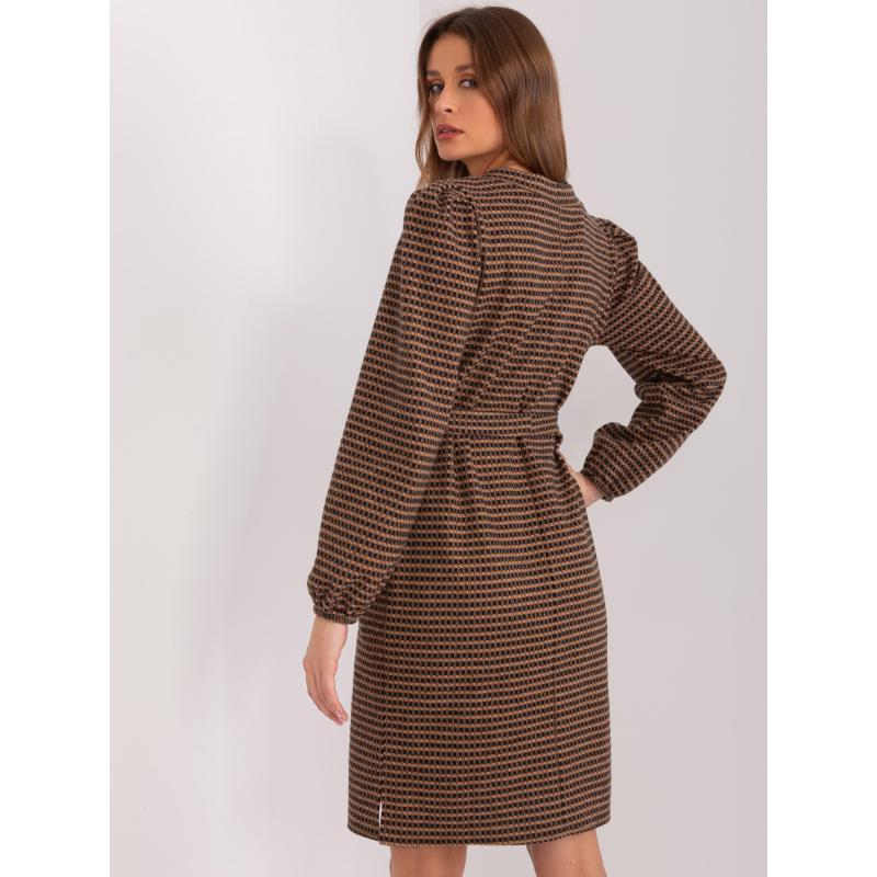 Dámské šaty se vzorem ANIKA hnědo černé