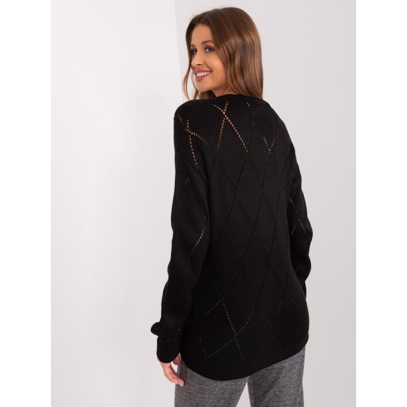 Dámský svetr na knoflíky RUE PARIS černý 