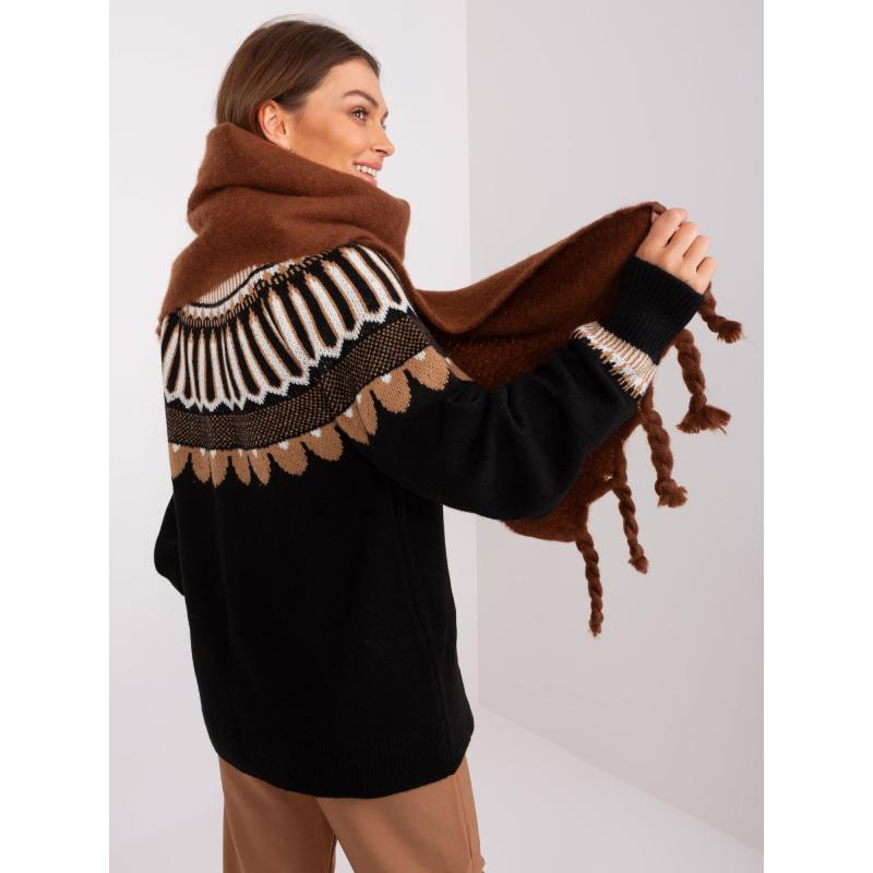 Dámska šatka s lemom GONI hnedá