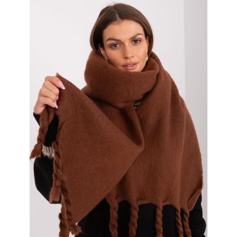 Dámska šatka s lemom GONI hnedá