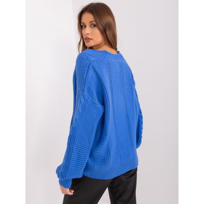 Női gombos pulóver RUE PARIS sötétkék