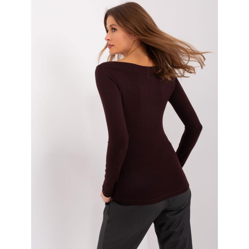 Dámská halenka s dlouhým rukávem AYSE tmavě hnědá