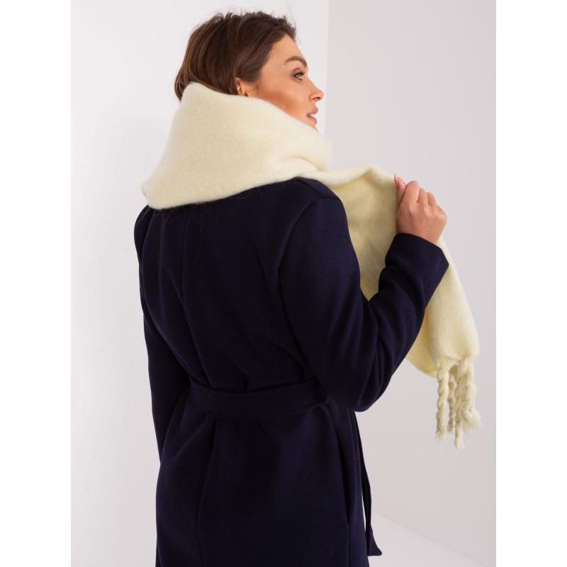 Női sál bojtokkal BIA világossárga