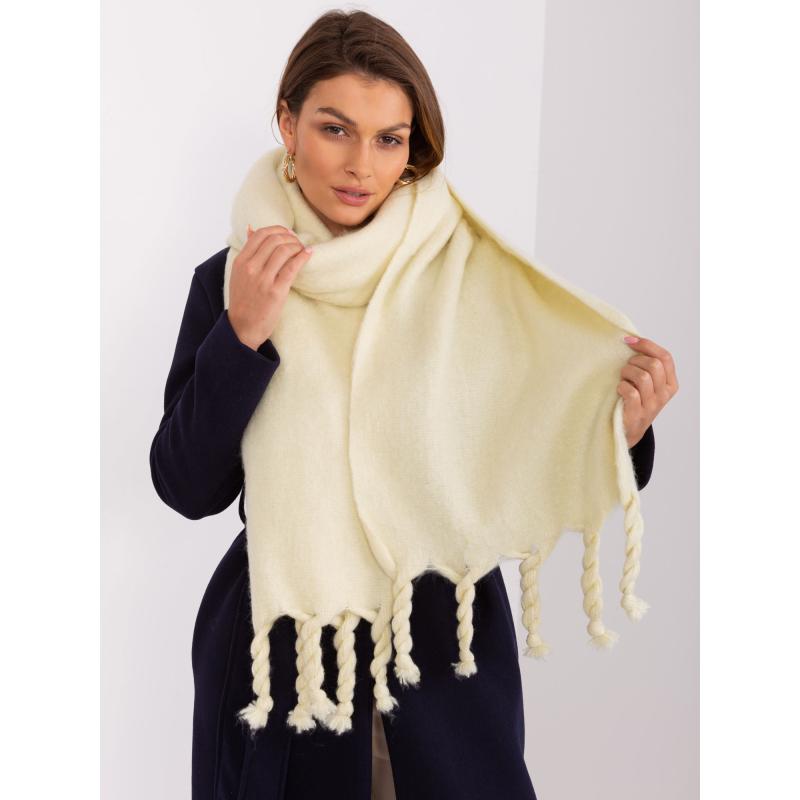 Női sál bojtokkal BIA világossárga