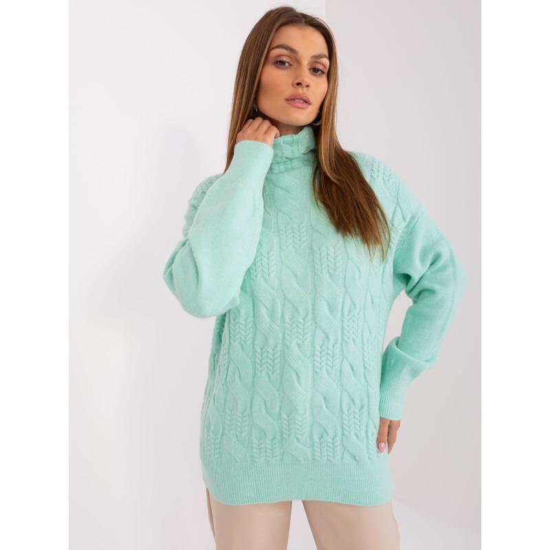 Dámsky sveter s rolákom HINA mätová