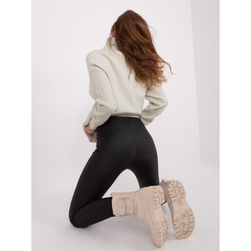 Női öko bőr leggings SLIM fekete