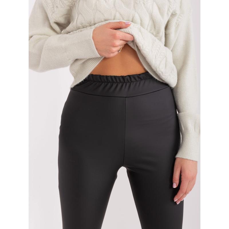 Női öko bőr leggings SLIM fekete