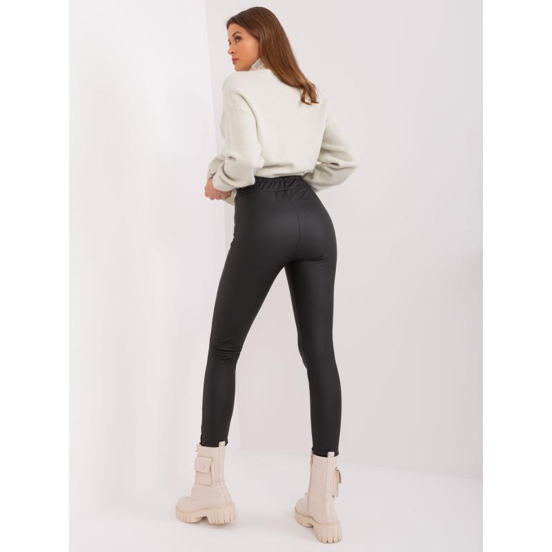 Női öko bőr leggings SLIM fekete
