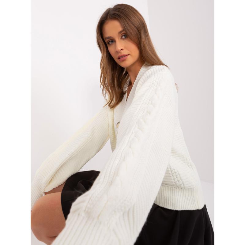 Női oversize gombos pulóver RUE PARIS ecru