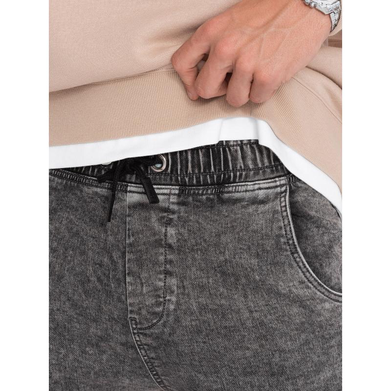 Pánské džínové kalhoty JOGGERS šedé 