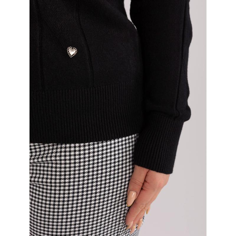 Dámský svetr z úpletu plus size TEB černý