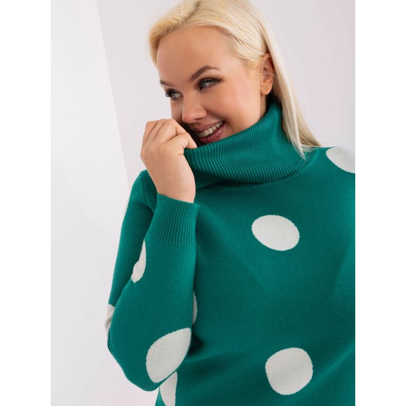 Dámský svetr s dlouhými rukávy z viskózy plus size ZEW  tmavě modrý