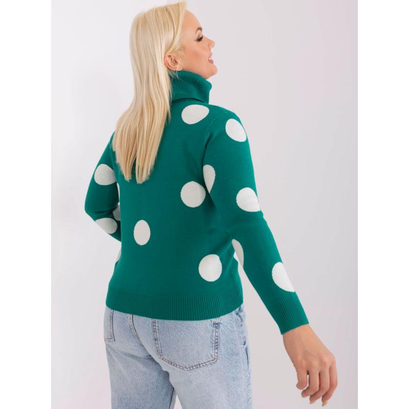 Dámský svetr s dlouhými rukávy z viskózy plus size ZEW  tmavě modrý