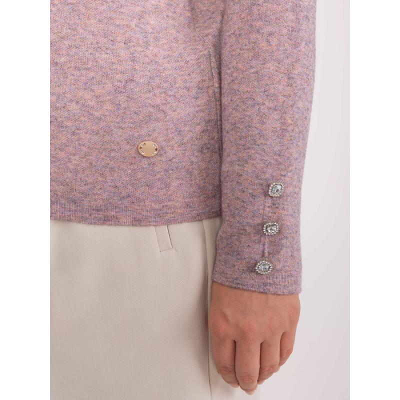 Dámský svetr plus size WEP světle růžový