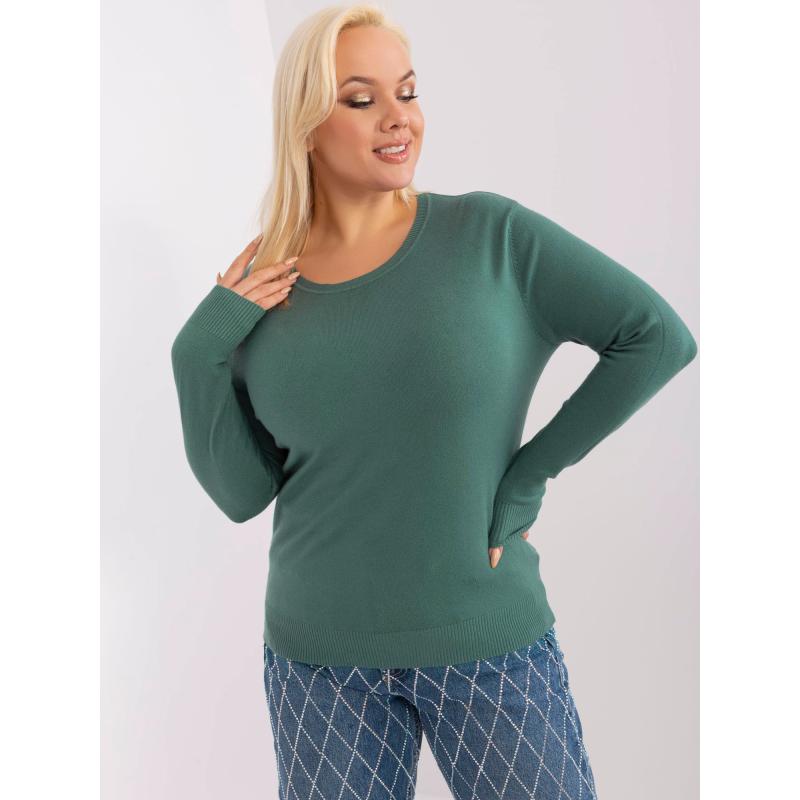 Női viszkóz pulóver plus size WEF zöld