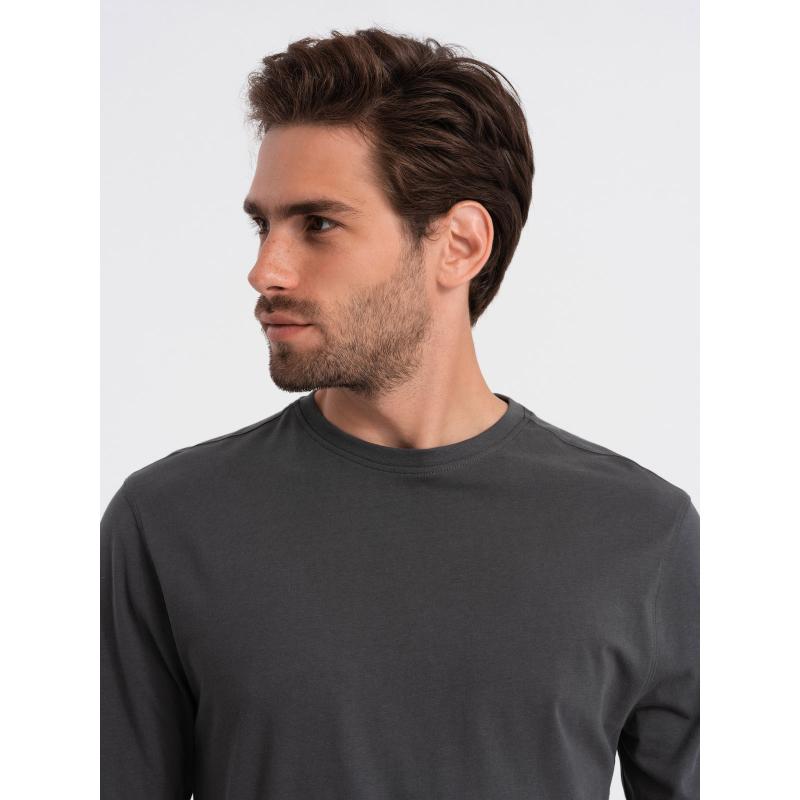 Férfi hosszú ujjú póló nyomtatás nélkül V6 OM-LSBL-0106 grafit