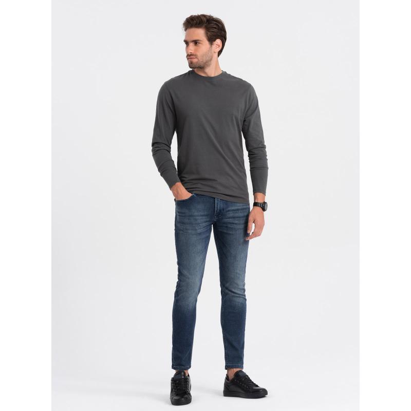 Férfi hosszú ujjú póló nyomtatás nélkül V6 OM-LSBL-0106 grafit