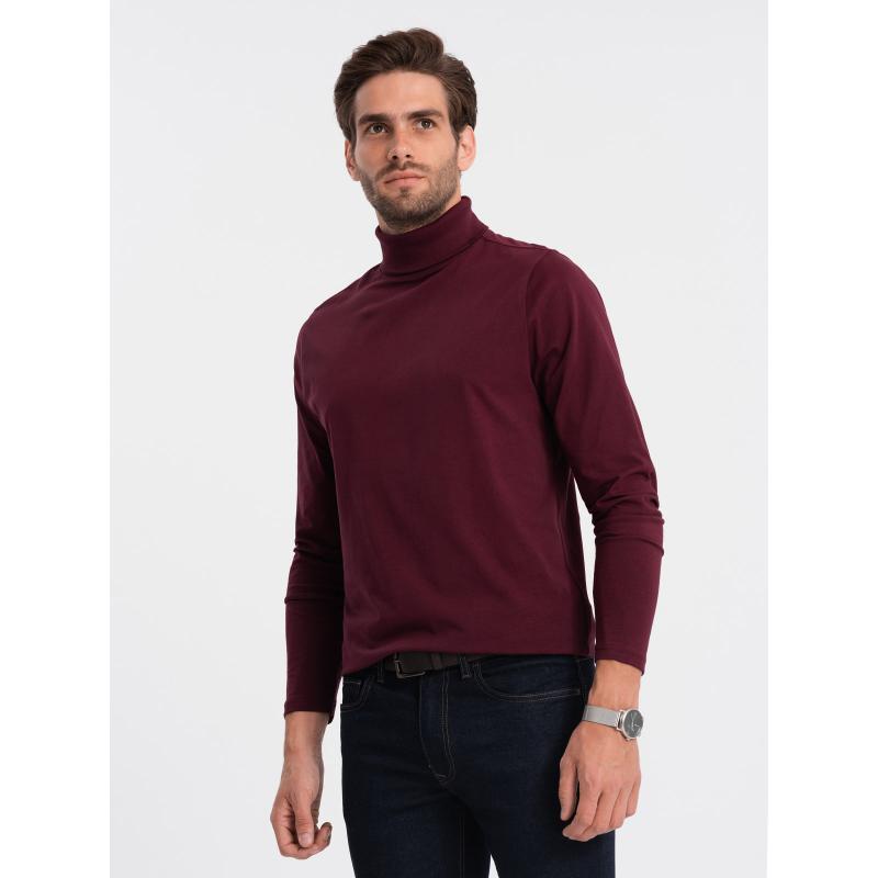 Pánsky rolák s dlhým rukávom V6 OM-LSCL-0112 bordová