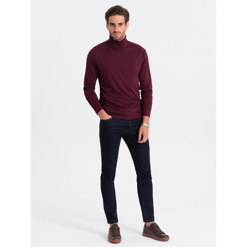 Pánsky rolák s dlhým rukávom V6 OM-LSCL-0112 bordová