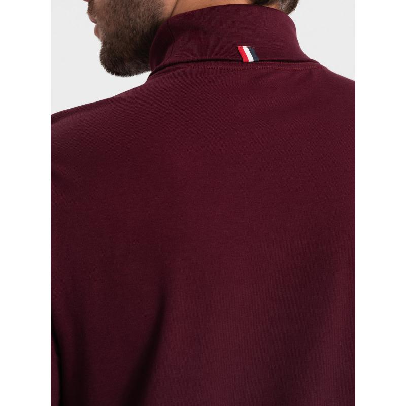 Pánsky rolák s dlhým rukávom V6 OM-LSCL-0112 bordová