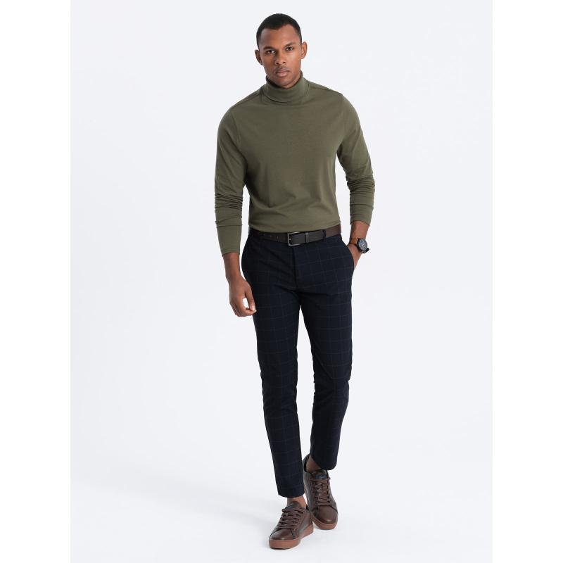 Férfi hosszú ujjú garbó sötét olajzöld V4 OM-LSCL-0112 OM-LSCL-0112