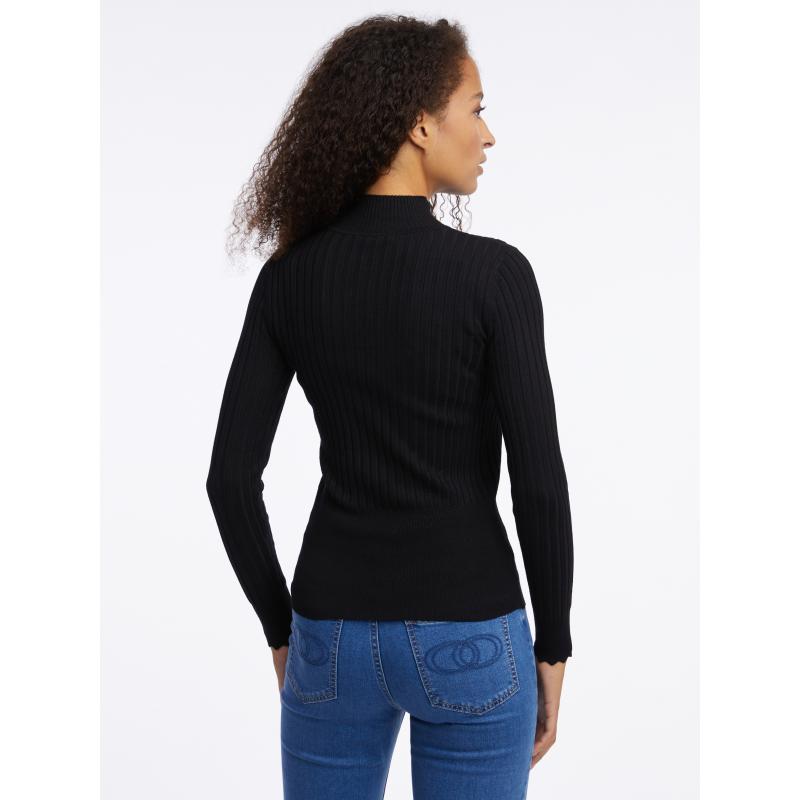 Fekete női könnyű pulóver