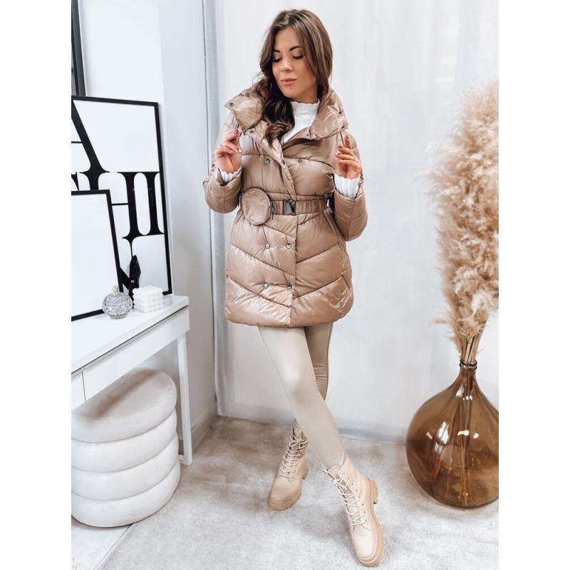 Dámský prošívaný zimní kabát BLOOM hnědý