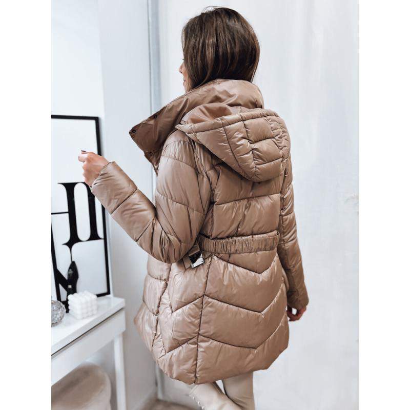 Dámský prošívaný zimní kabát BLOOM hnědý