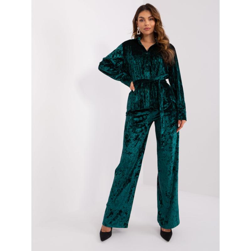 Dámská souprava s košilí ZELA tmavě zelená