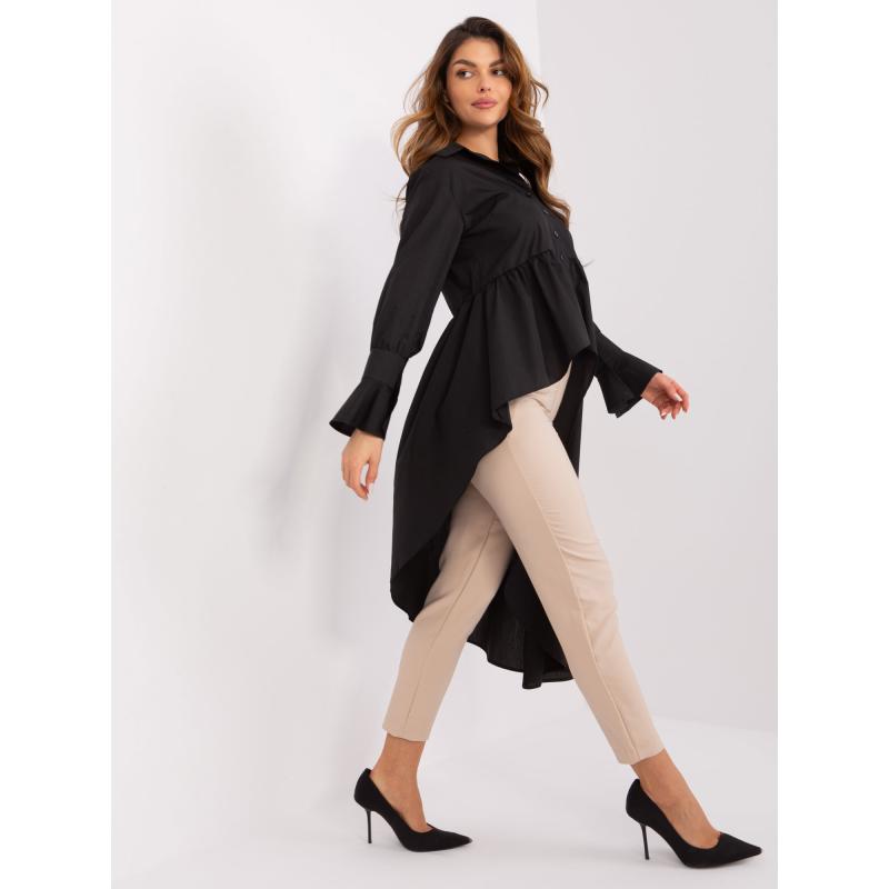 Női ing fodros szegéllyel IMINA fekete