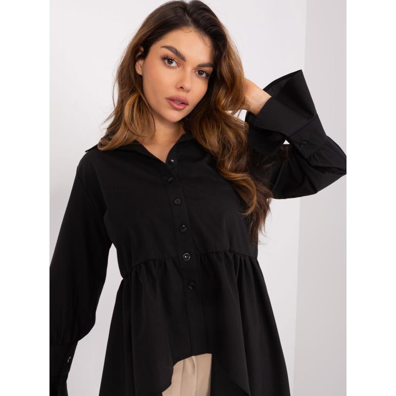 Női ing fodros szegéllyel IMINA fekete