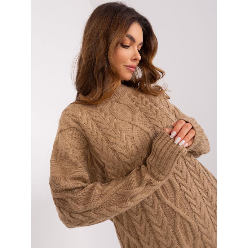 Dámské šaty kostkované RUE PARIS hnědé