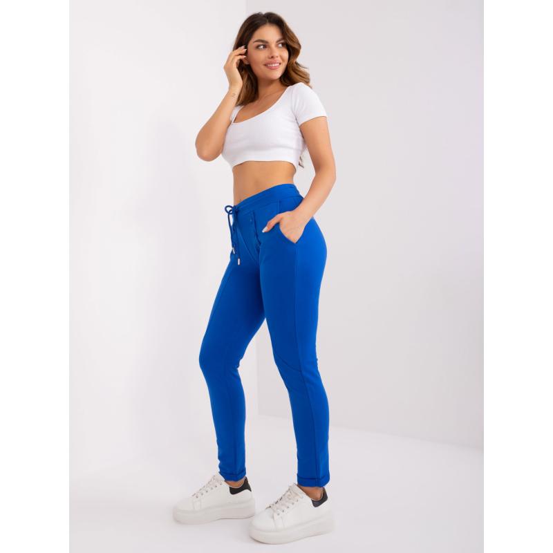 Dámské tepláky s vázáním YMA tmavě modré 