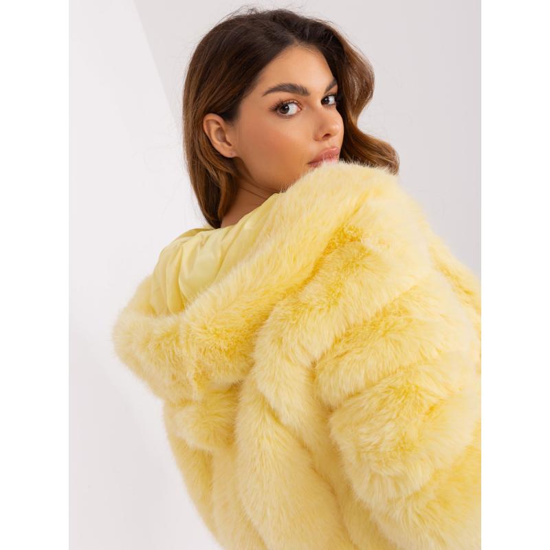 Dámská bunda s vložkami z ekokůže ERA světle žlutá 