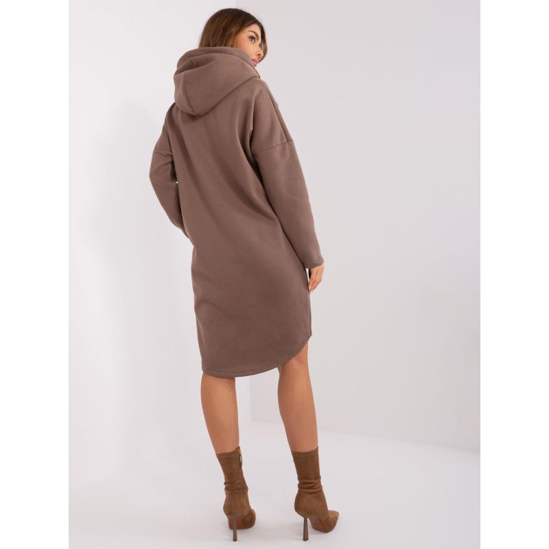 Dámská mikina s kapsami hnědá 