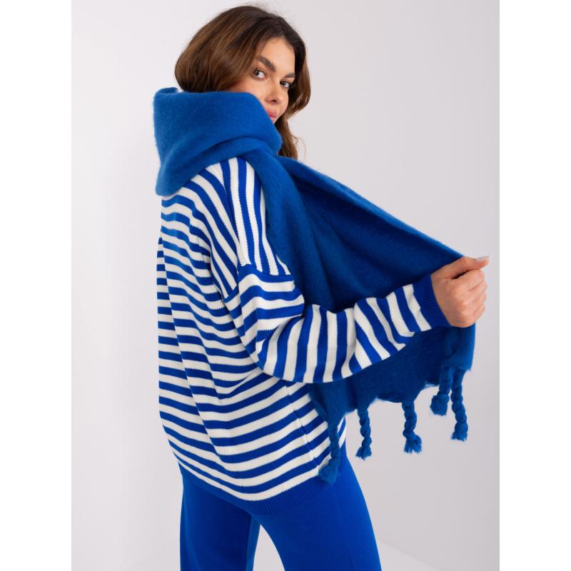 Dámska šatka s lemom WIDE tmavomodrá