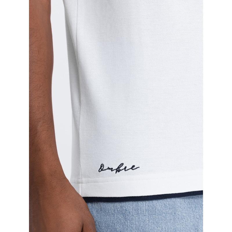 Pánské bavlněné polo tričko V1 OM-POSS-0113 bílé 