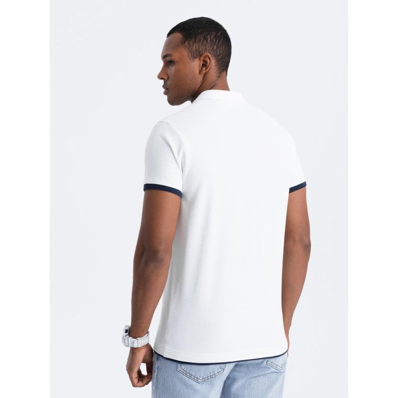 Pánské bavlněné polo tričko V1 OM-POSS-0113 bílé 
