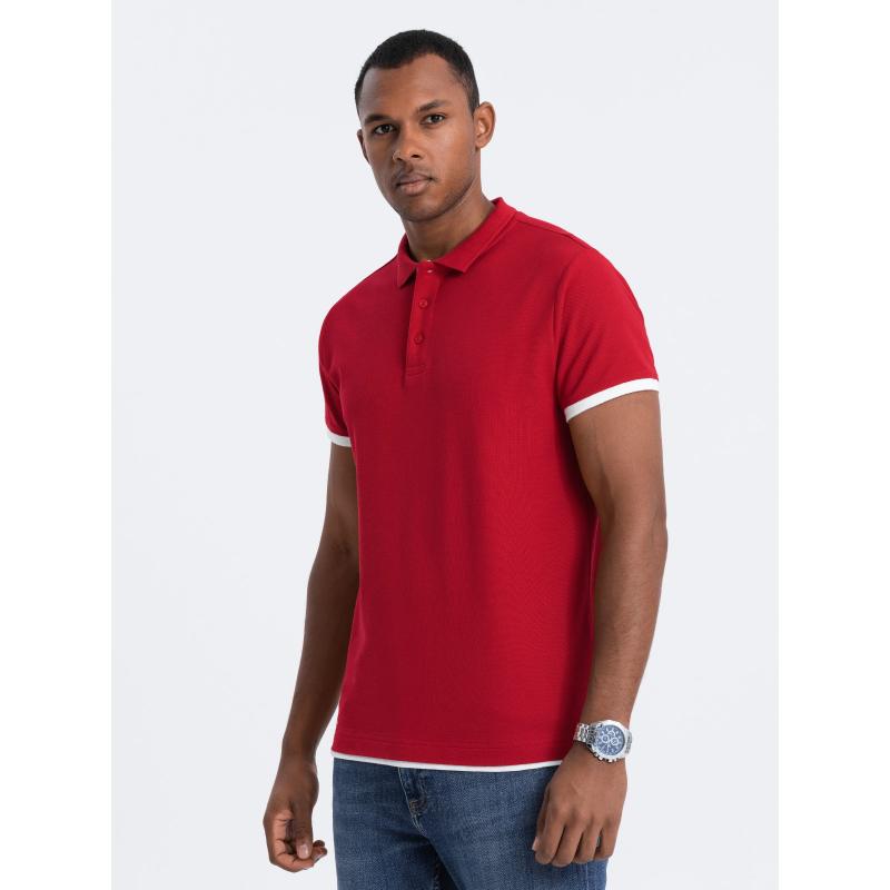 Pánske bavlnené polo tričko V2 OM-POSS-0113 červené
