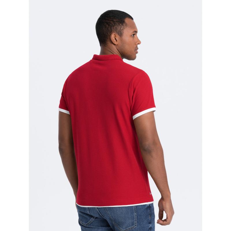 Pánske bavlnené polo tričko V2 OM-POSS-0113 červené