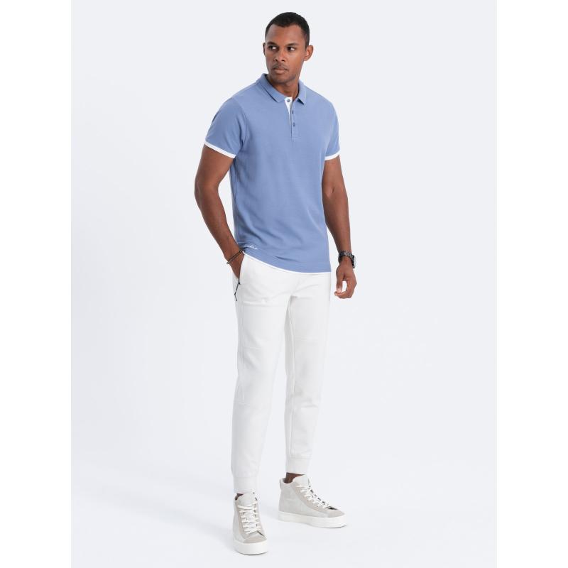 Pánská bavlněná polokošile V3 OM-POSS-0113 džínová 