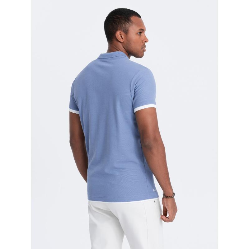 Pánská bavlněná polokošile V3 OM-POSS-0113 džínová 