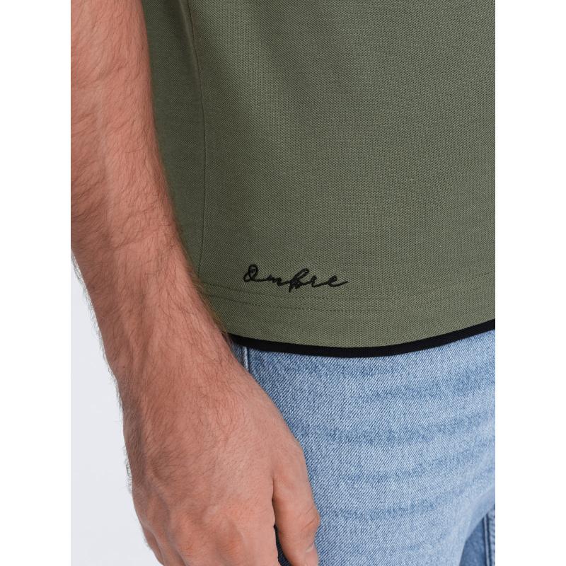 Férfi pamut pólóing V6 OM-POSS-0113 olívazöld