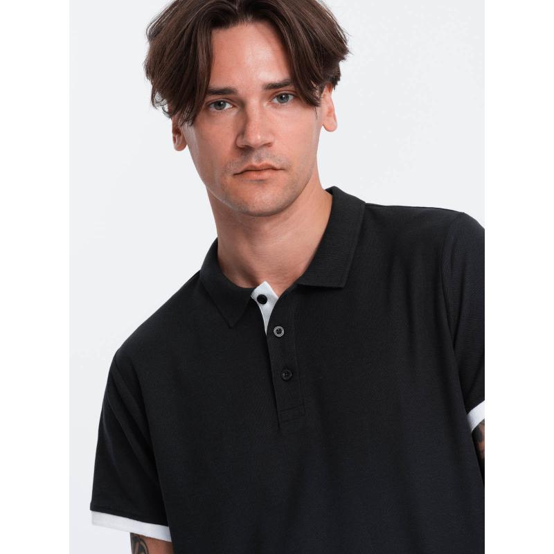 Pánská bavlněná polokošile V8 OM-POSS-0113 černá 