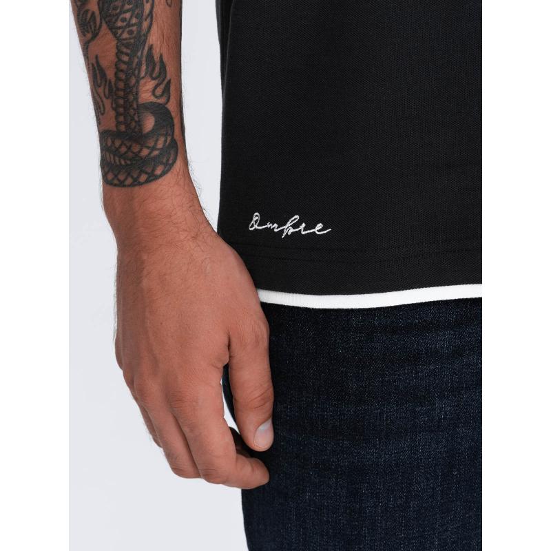 Pánská bavlněná polokošile V8 OM-POSS-0113 černá 