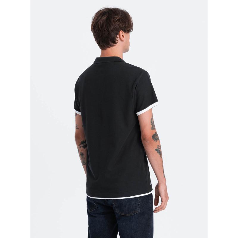 Pánská bavlněná polokošile V8 OM-POSS-0113 černá 