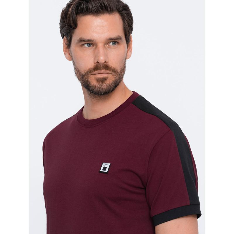 Pánske bavlnené tričko V2 S1632 bordová