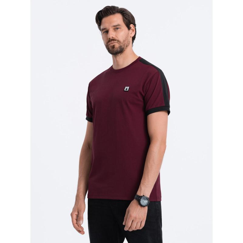 Pánske bavlnené tričko V2 S1632 bordová